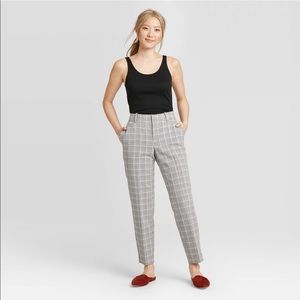 A new day plaid mid rise fall pants gray size 10